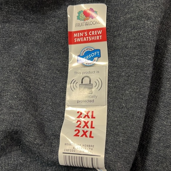 Fruit of the Loom Men's Eversoft Fleece Crewneck Sweatshirt  2XL - Picture 3 of 4